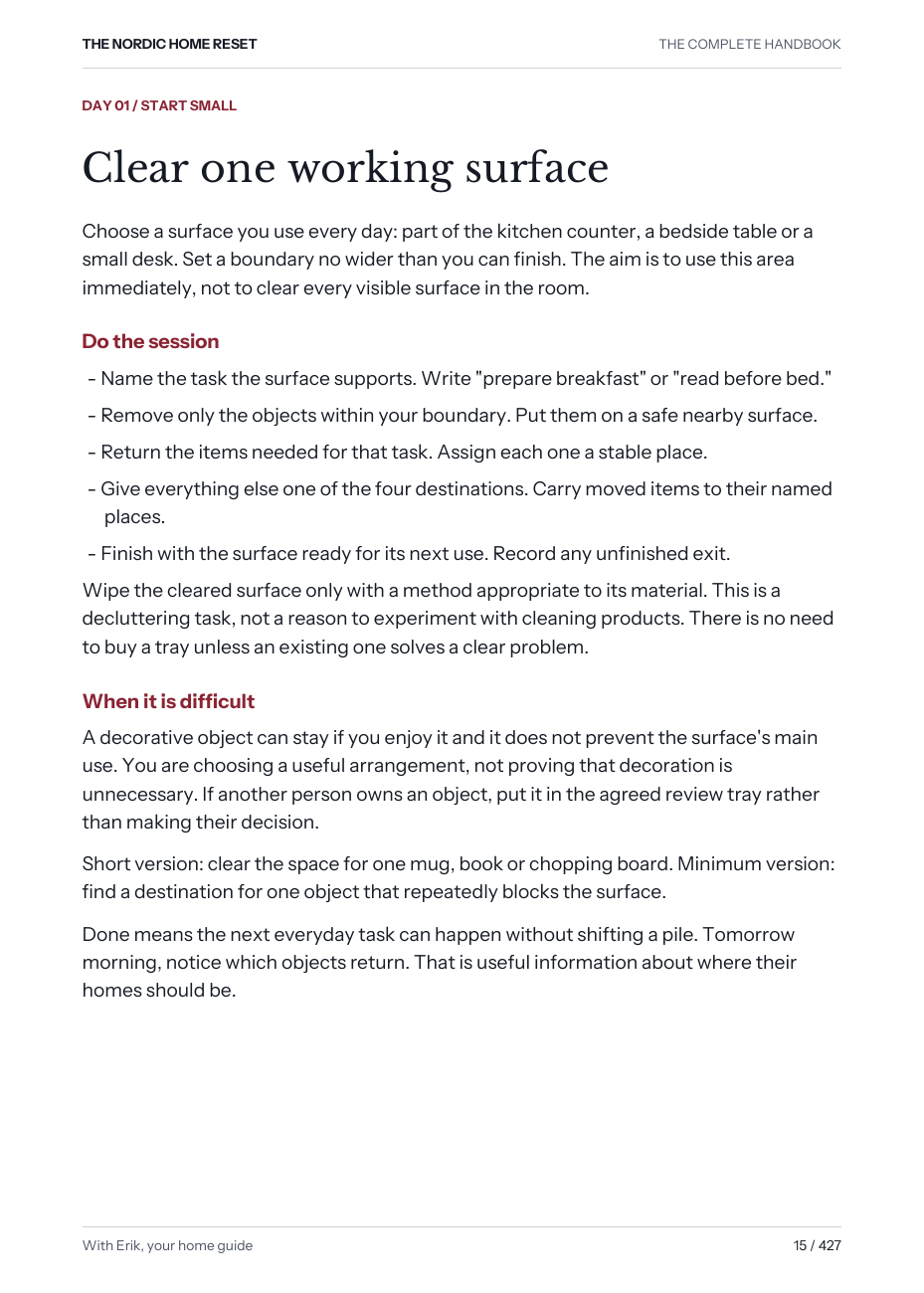 Sample page 15 of The 30-Day Home Reset